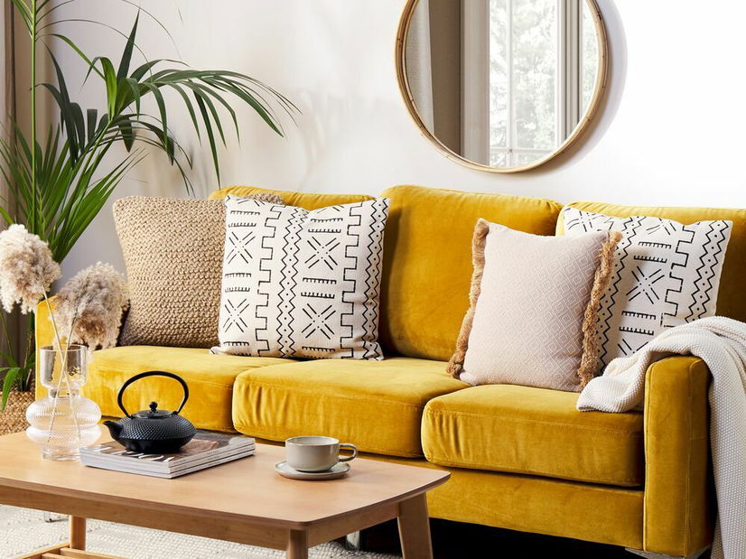 Sada 2 ozdobných vankúšov 45 x 45 cm Myri (béžová)