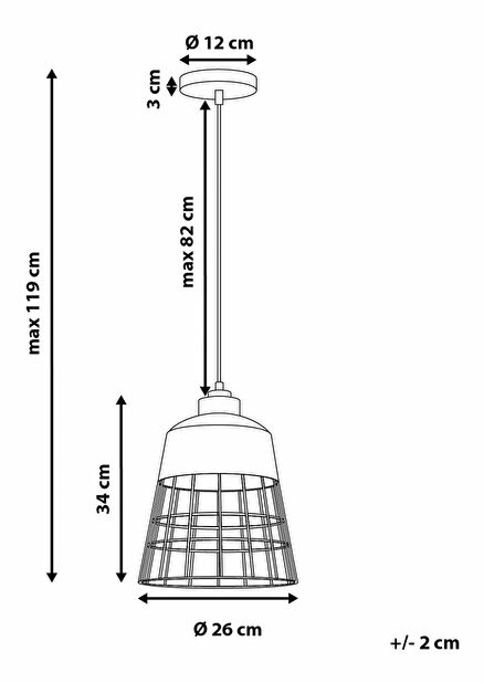Závesná lampa Montclair (čierna)