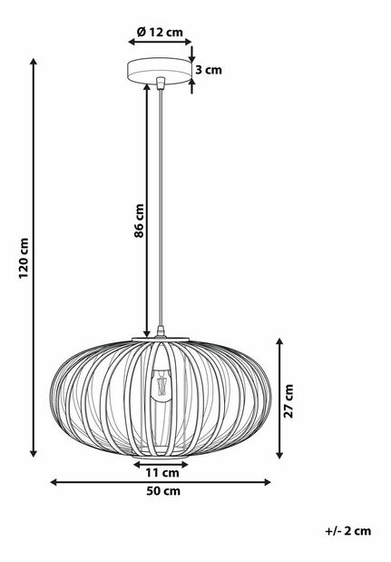 Závesná lampa HEVILA (svetlé drevo)