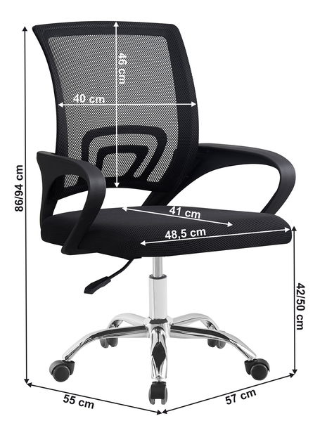 Fotoliu de birou Declan (negru)