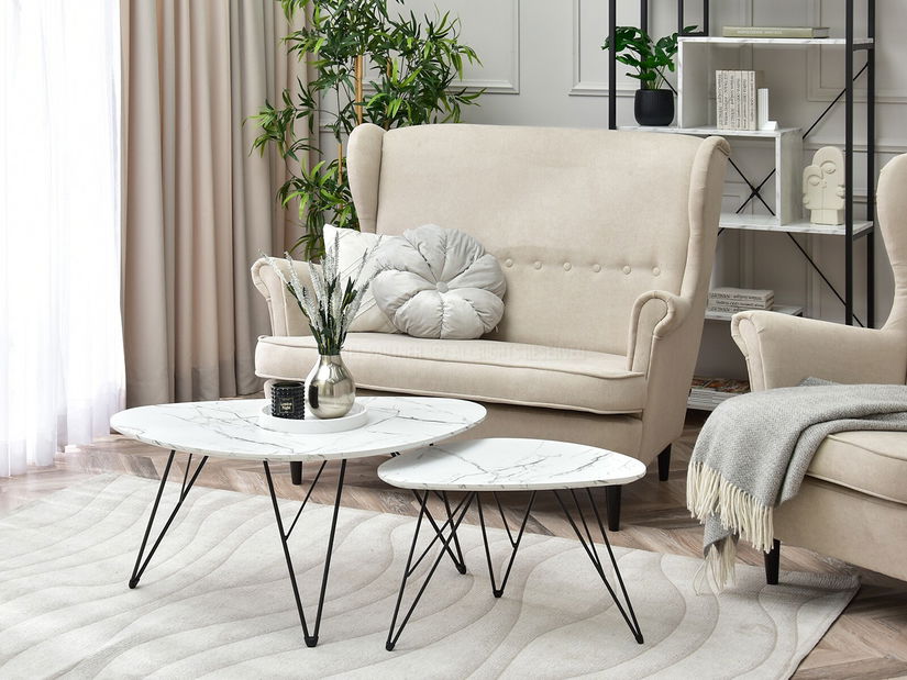 Stolić za kavu Rave Zest Xl (bijeli mramor + crna)