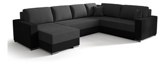 U alakú sarokkanapé Pearle 3 (szürke + fekete) (J)