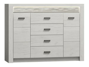Comodă combinată Nadenas N7 (Alb craft) (iluminat LED Alb deschis)