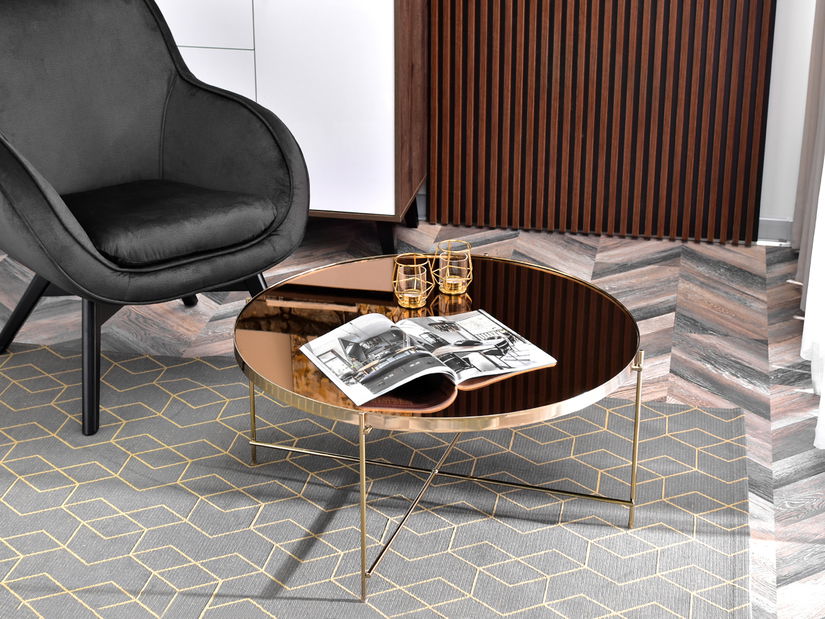 Konferenčný stolík Ibbia Xl (bronzová + zlatá)