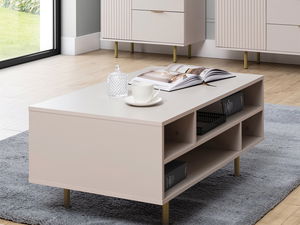 Măsuță de cafea Newelon NW03 (Cașmir + auriu) 