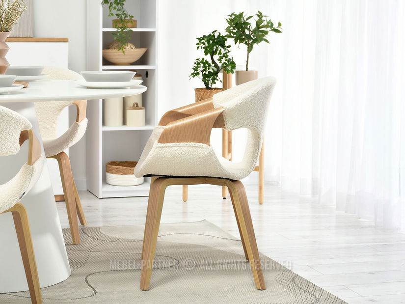 Scaun Kurt (stejar + crem)