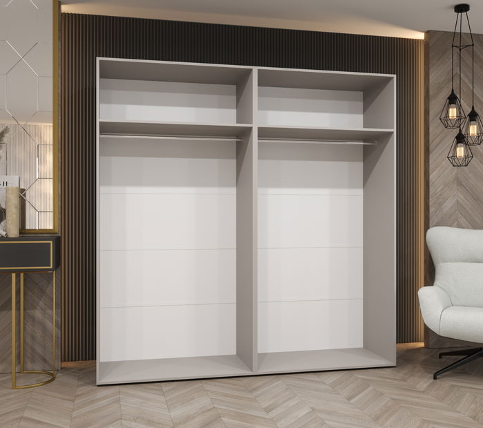 Šatníková skriňa Alaris 2 200 (čierna) (so zrkadlom)