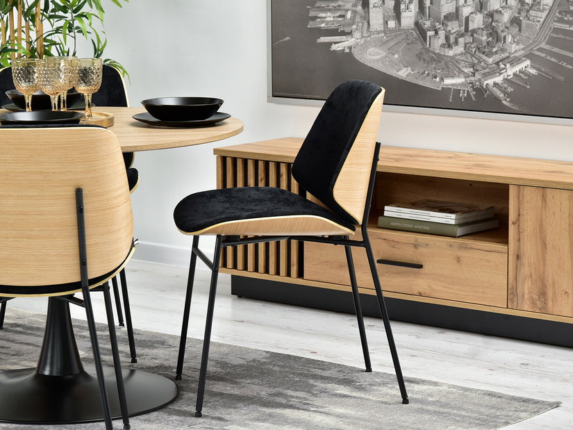 Scaun Jordan (stejar negru + negru)