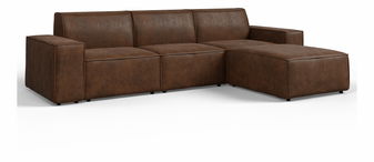 Kutna garnitura Cuboid L (tamnosmeđa) (D)