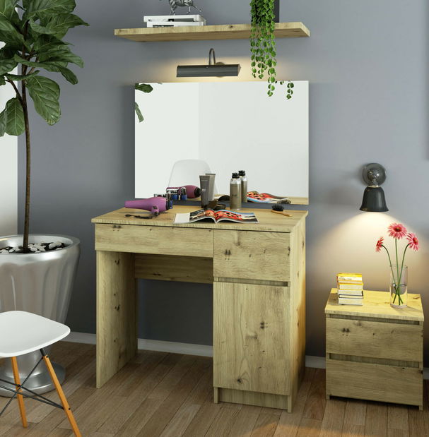 Toaletný stolík Parijat (dub artisan) (so zrkadlom) (P)