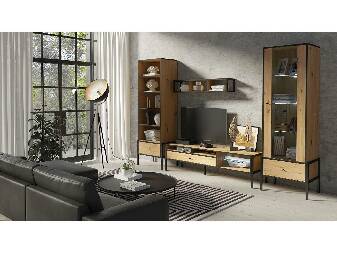 Mobilier living Luigi 2 (Stejar artisan + Negru)