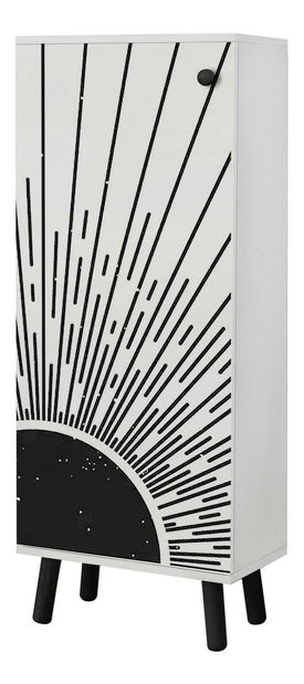 Botník (skrinka na topánky) Beside 35 (biela + čierna)