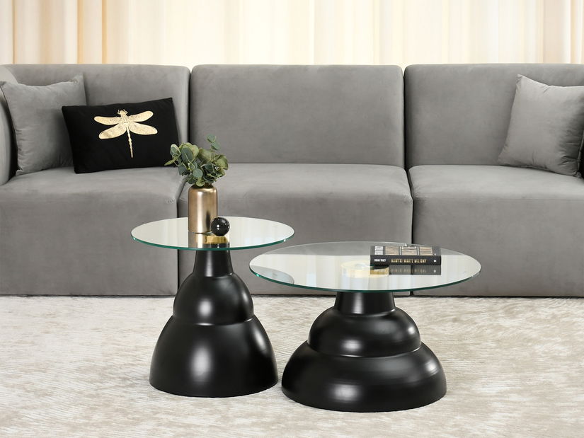 Konferenčný stolík Ofendi (priehľadné + čierna)