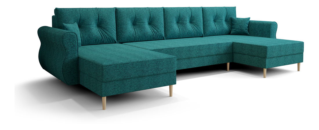 Rohová sedacia súprava U Arcane U (tyrkysová)