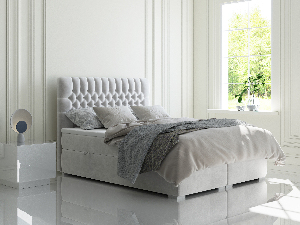 Bračni krevet Boxspring 140 cm Daliny (svijetlo siva) (s prostorom za odlaganje)