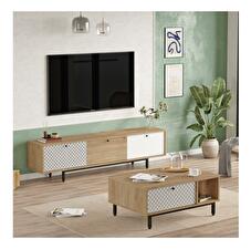 Mobilier living Cassius 6 (Stejar + Alb) 