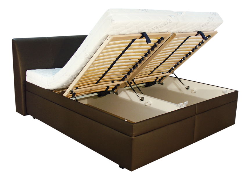 Manželská posteľ 180 cm Blanár Merkur (biela) (s roštami a matracmi Ivana Plus)