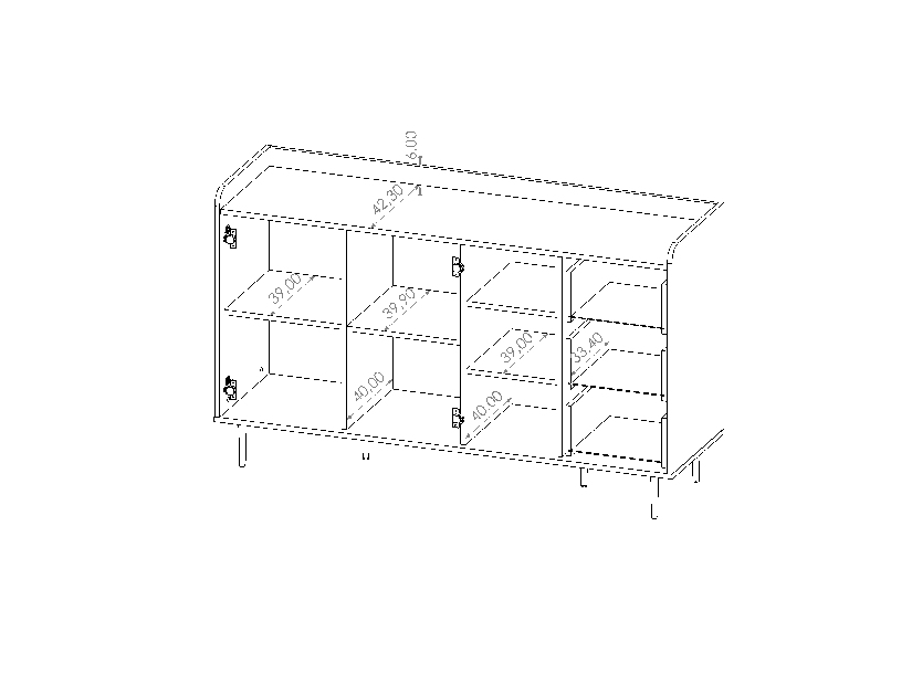 Komoda Vasecta K2D3SZ (hrast brandy castello)