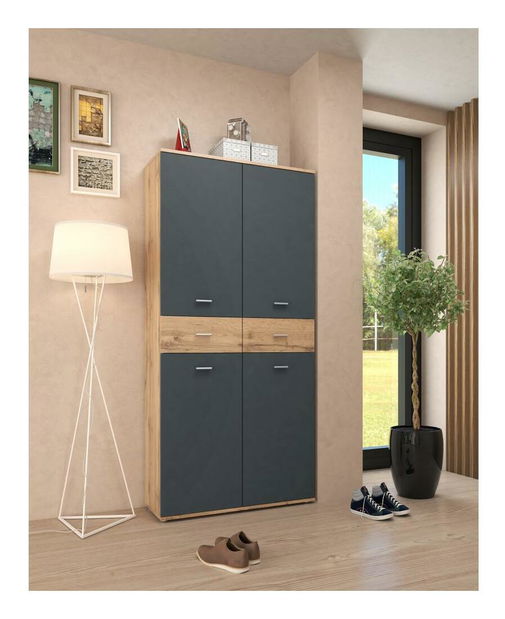 Cipőtároló (cipősszekrény) Variacion (wotan tölgy + grafit)