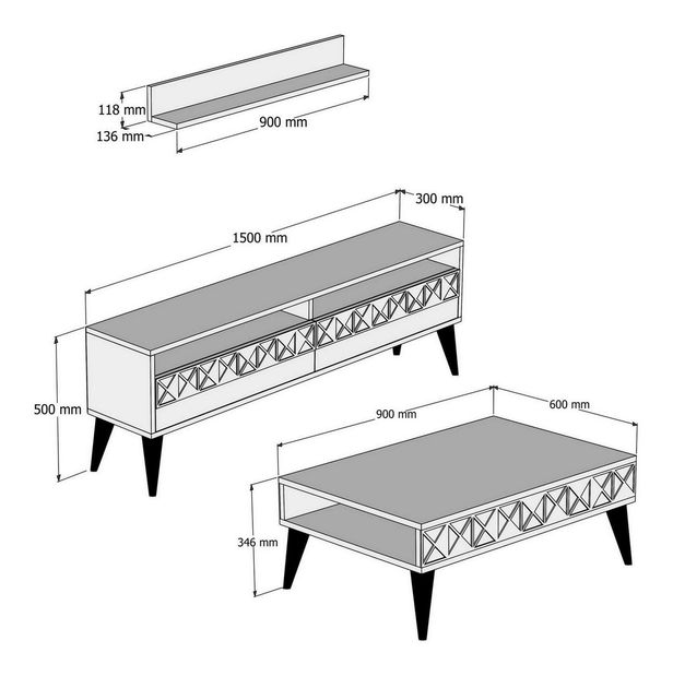 Set mobilier living Loop (stejar)
