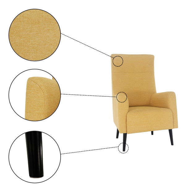 Relax fotel Saif (sárga + fekete)