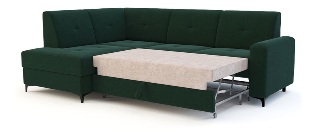 Rohová sedačka Scandal (tmavozelená) (L)