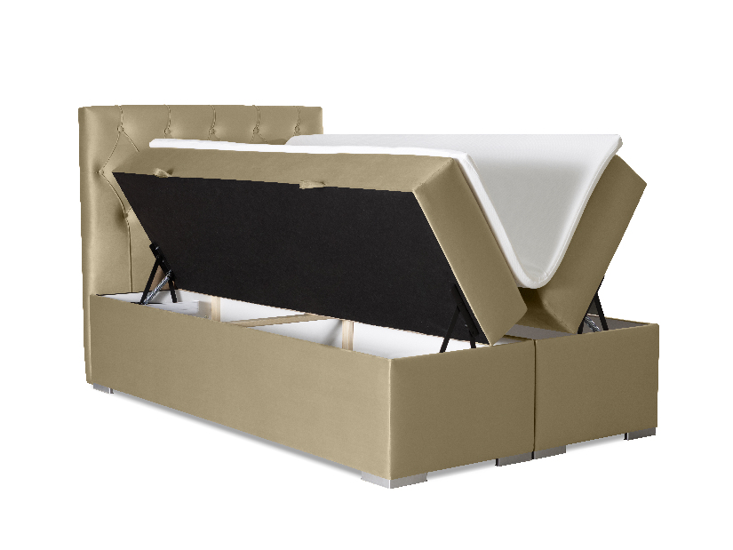 Manželská posteľ Boxspring 160 cm Ronda (zlatá) (s úložným priestorom)