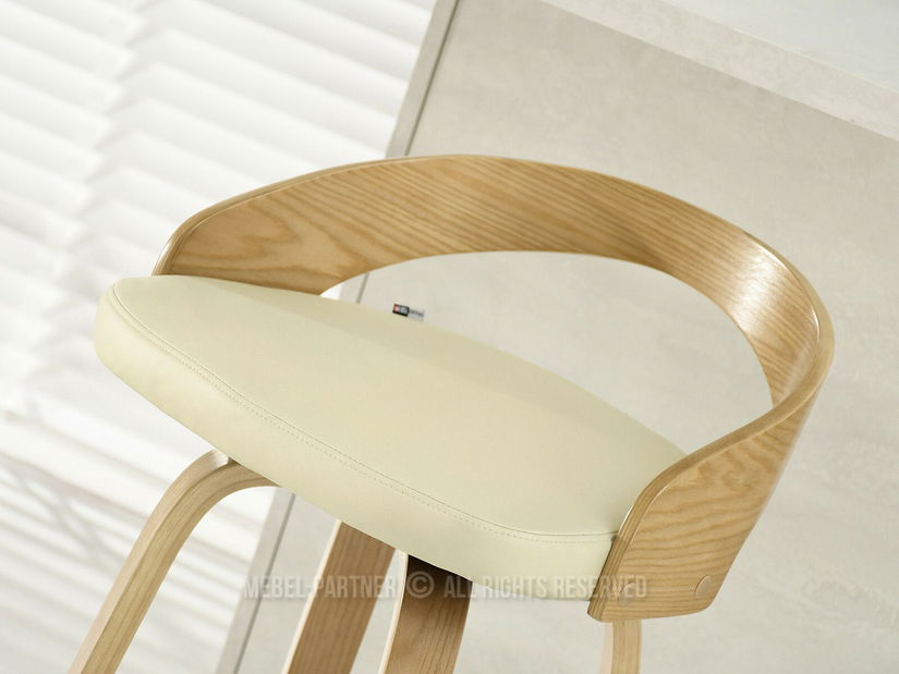 Barová stolička CH38 (krémová + dub)