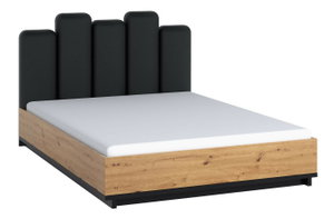 Bračni krevet 160 cm Mirjan Minit MS05 (hrast artistan + mat crna) (s podnicom)