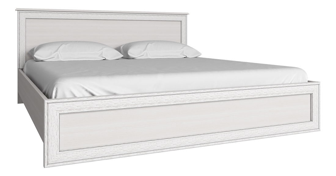 Pat matrimonial 160 cm Terina (woodline crem) (cu somieră)