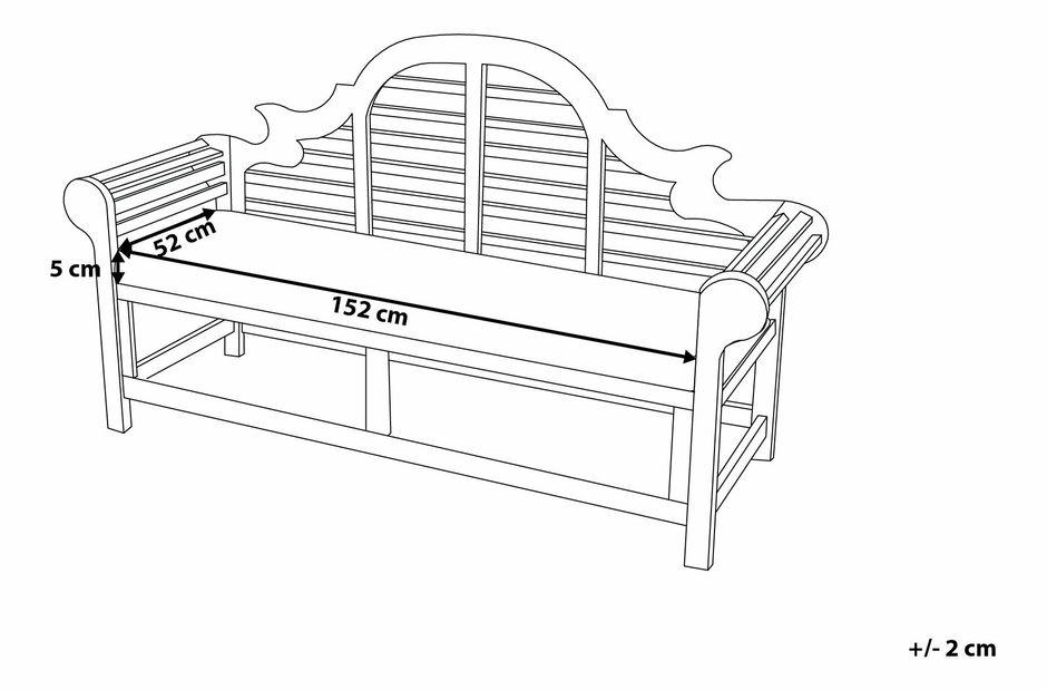 Bancă de grădină Tratoria Marlboro (grafit) (pernă gri)