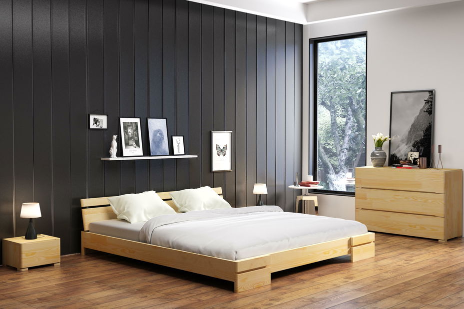 Manželská posteľ 200 cm Naturlig Bavergen (borovica) (s roštom)