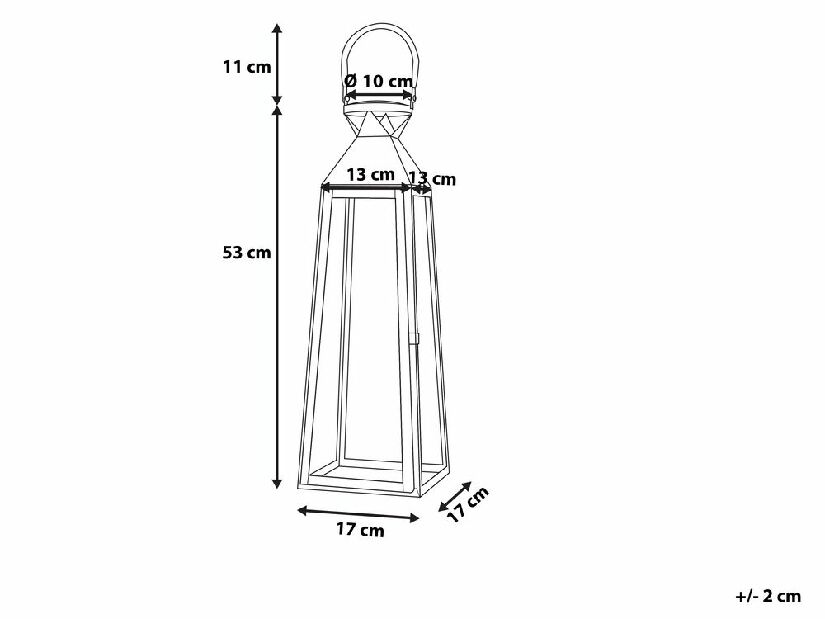 Lámpás CAICO 53 cm (rozsdamentes acél) (fekete)