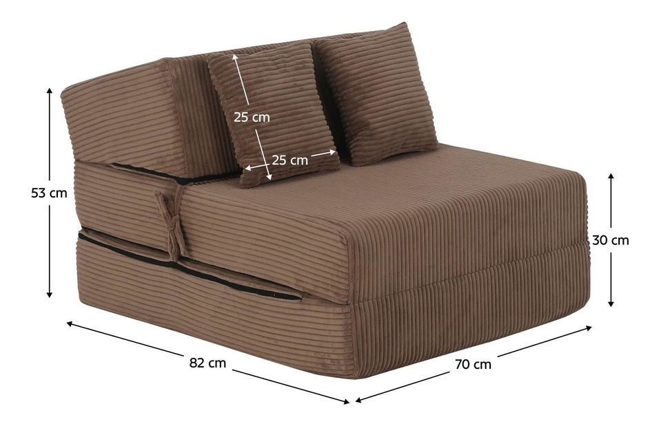 Rozkladacie kreslo Plantearan (svetlohnedá) 