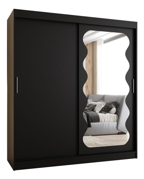 Dulap de haine 180 cm Spock (Negru)