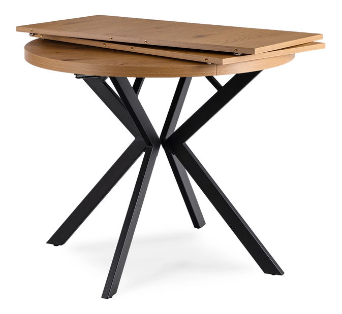 Széthúzható étkezőasztal Localizado (arany tölgy + fekete) (4-6 fő részére)