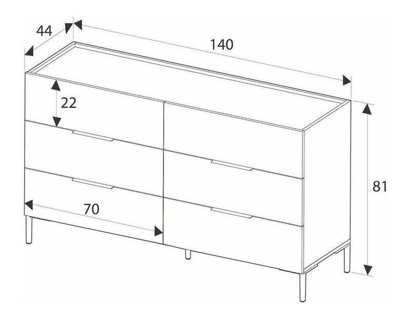 Komód Seraphina 6 (fehér) 