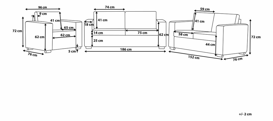 Set de ședere Heinola (gri închis)