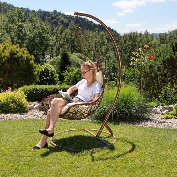 Závesné kreslo Kalono (hnedá)