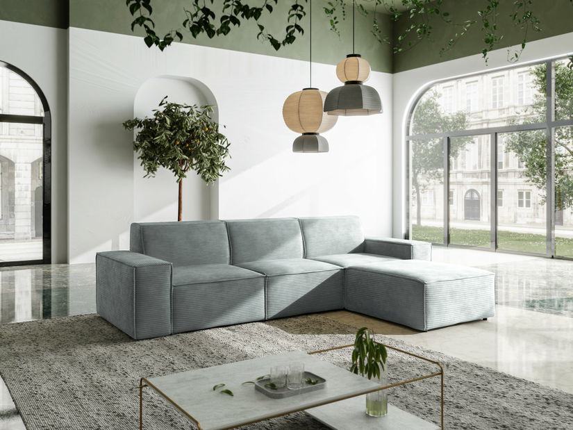 Kutna garnitura Cuboid L (siva) (D)