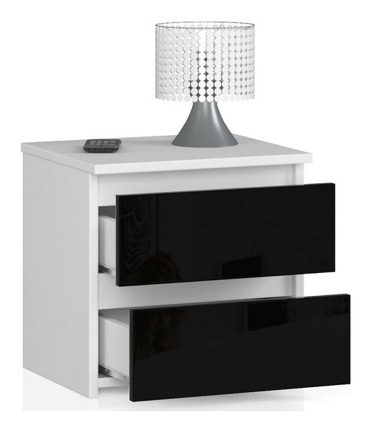 Noptieră Cleania CL2 (Negru lucios)