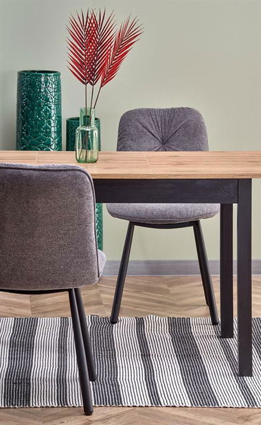 Rozkladací jedálenský stôl 124-168 cm Guliv (čierna + dub wotan) (pre 4 6 osôb)