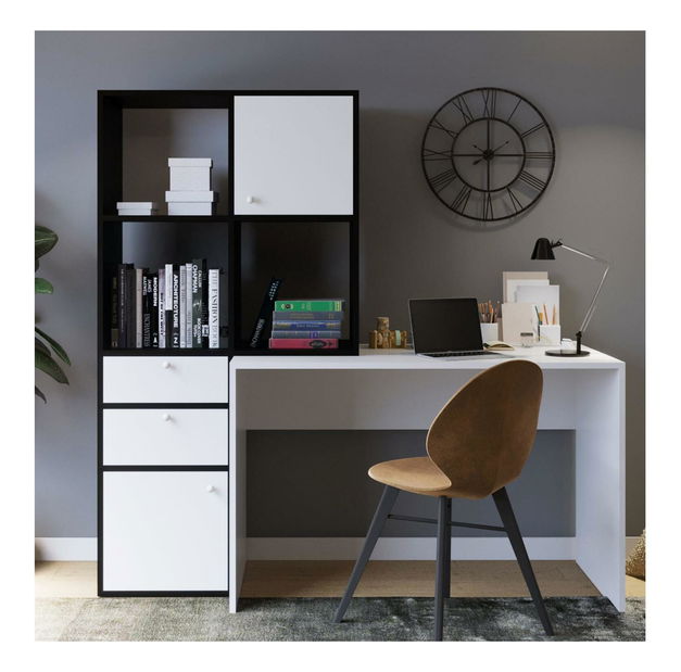 PC stolík Canny (biela + čierna)