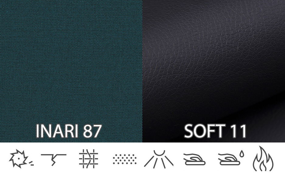 Sarok kanapé Mahonia (kék + fekete) (J)