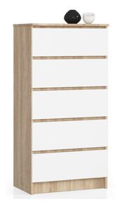 Komoda Kalista V (hrast sonoma + bijela)