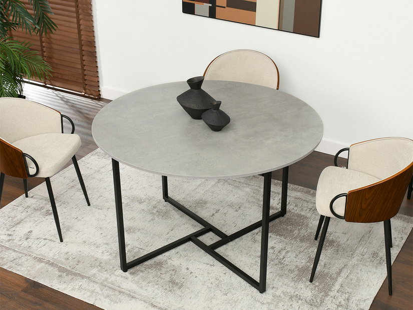 Masă de sufragerie Bird (beton + negru)