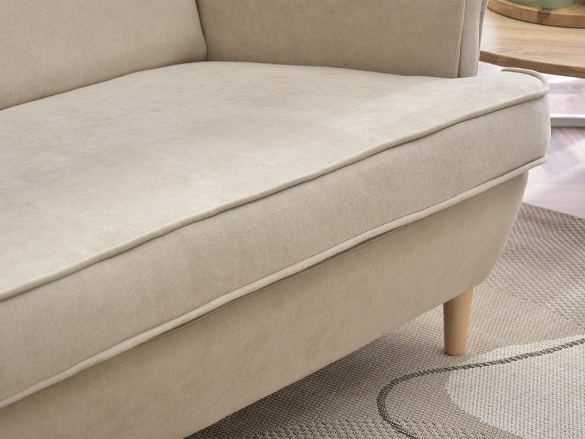 Pohovka dvojsedačka v tvare ušiak Muriera (piesková + orech)