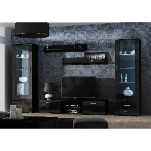 Mobilier living IV Born (negru + Negru lucios)