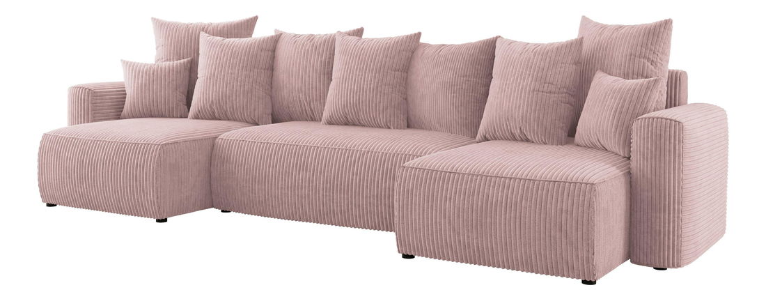 Colțar Denia U (roz pudră)