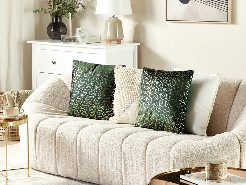 Set 2 ks. vankúšov 45 x 45 cm CELA (zelená)